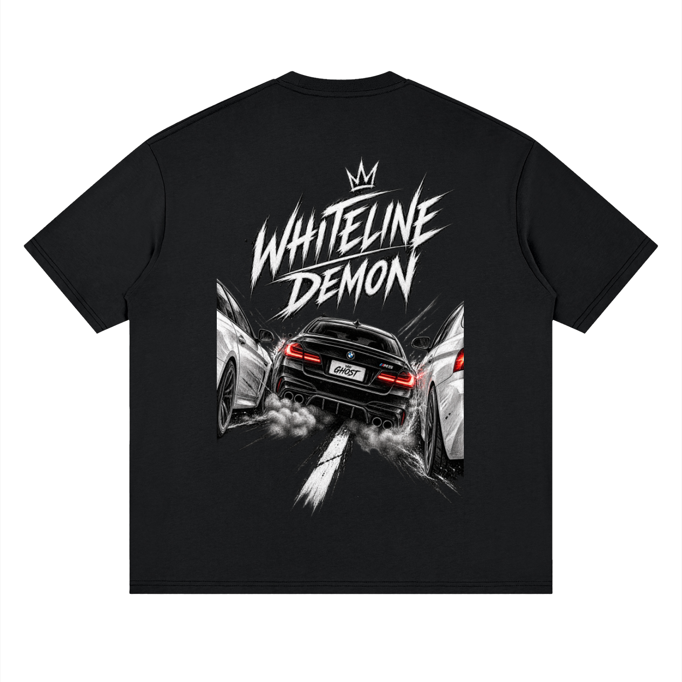 WhiteLine Demon Streetwear Loose Drop Shoulder T-Shirt