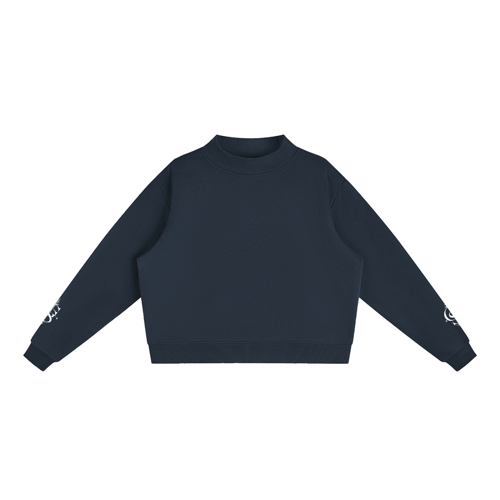 Essential Fleece Mock-Neck Crew Sweatshirt