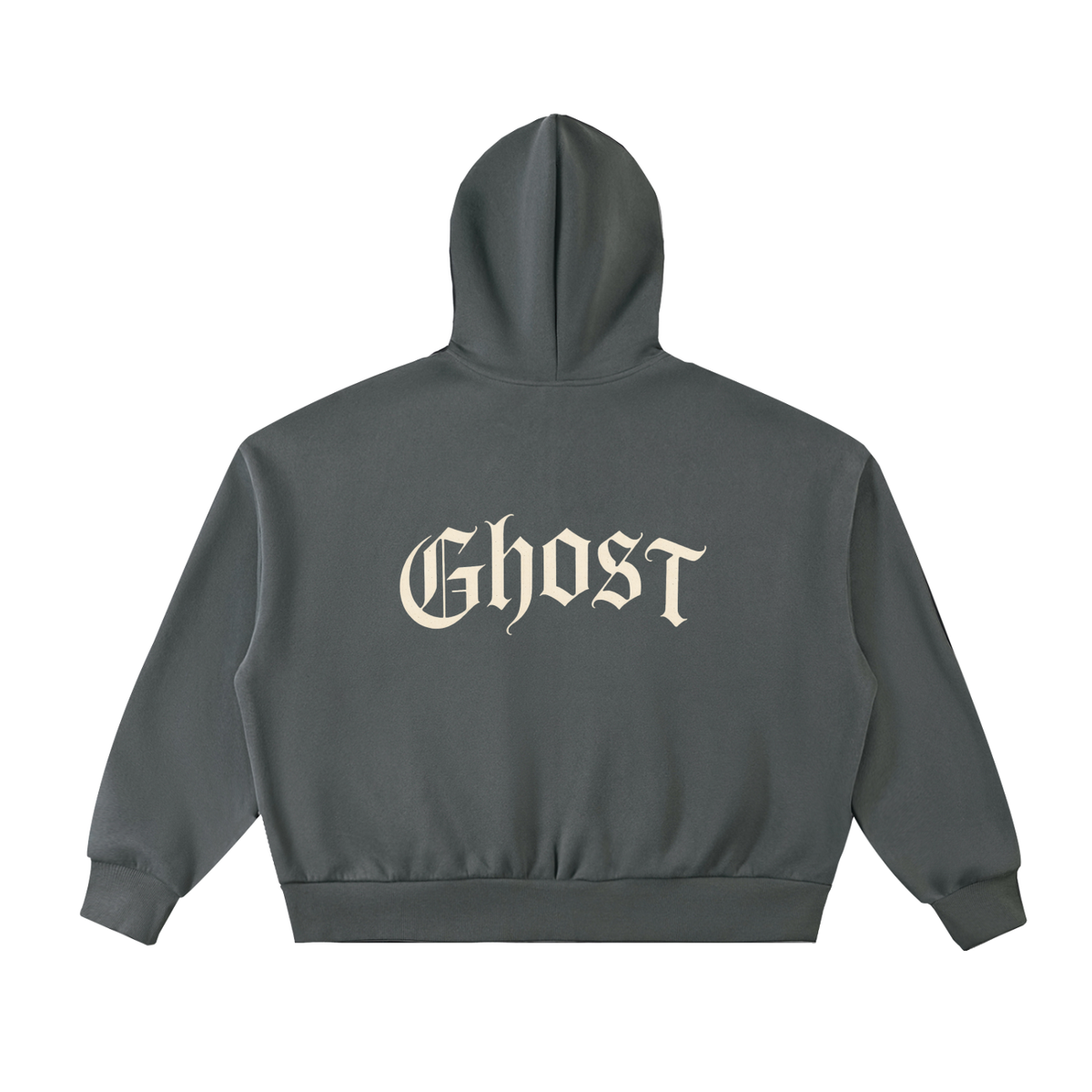 Fleeced Full-Zip Boxy Hoodie