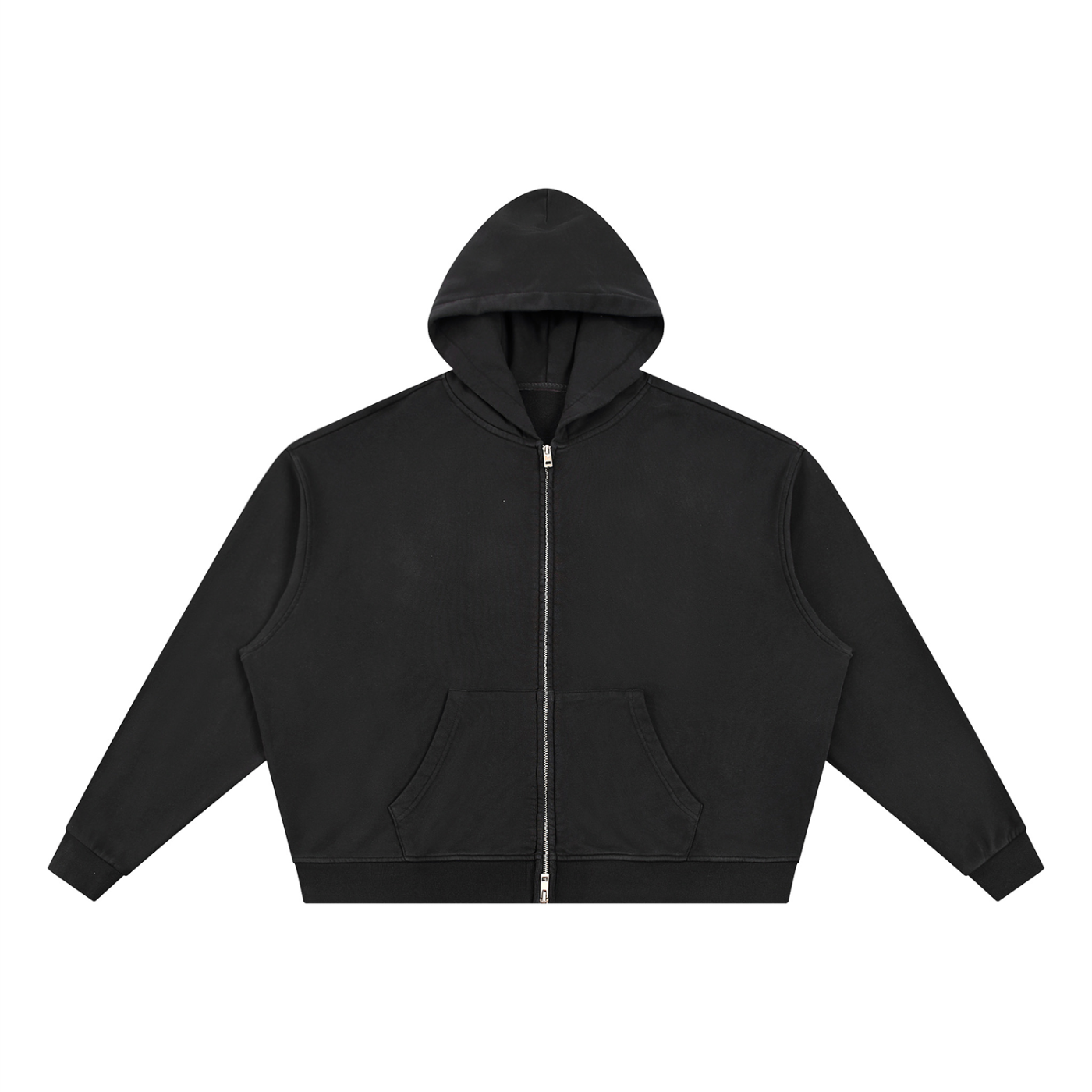 Unisex Vintage Wash Full Zip Boxy Hoodie