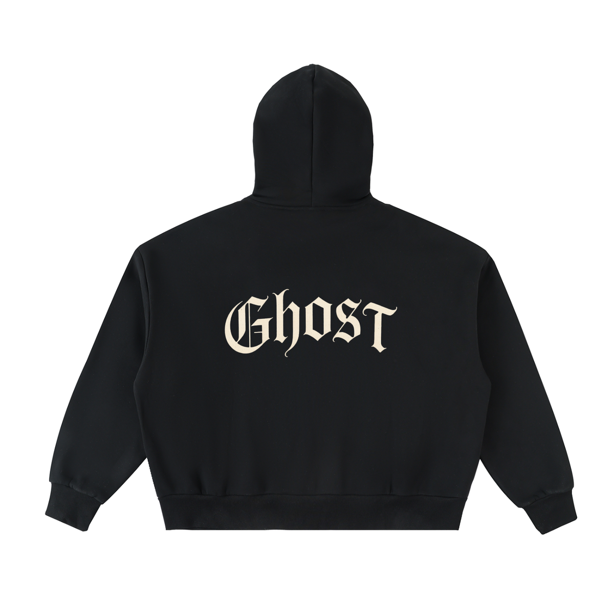 Fleeced Full-Zip Boxy Hoodie