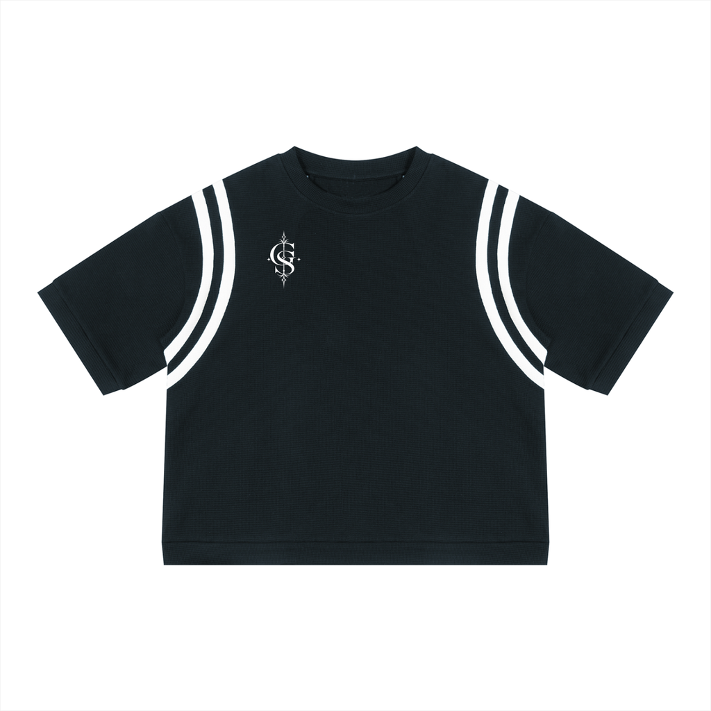 Unisex Color Block Waffle Boxy T-Shirt