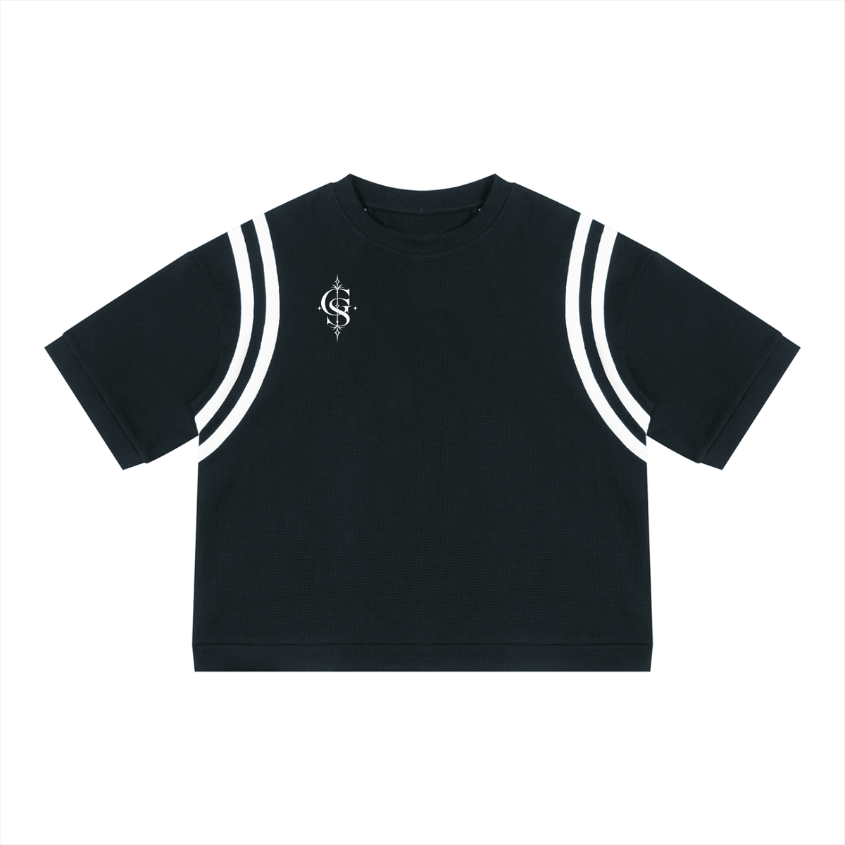 Unisex Color Block Waffle Boxy T-Shirt