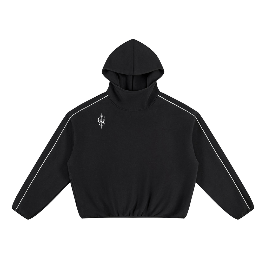 Unisex Boxy Piping Fleece Hoodie