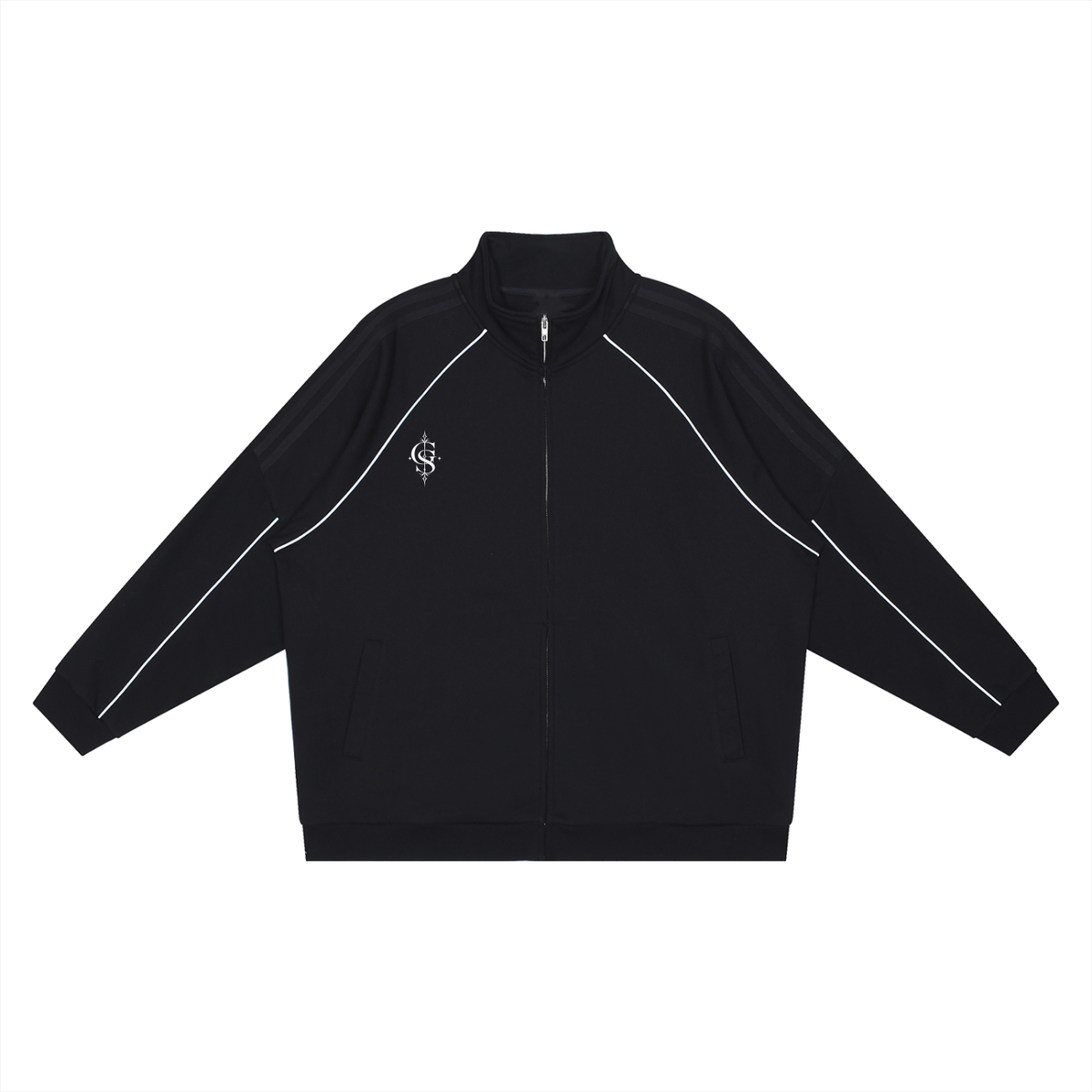 Reflection Striped Raglan Sleeve Jacket